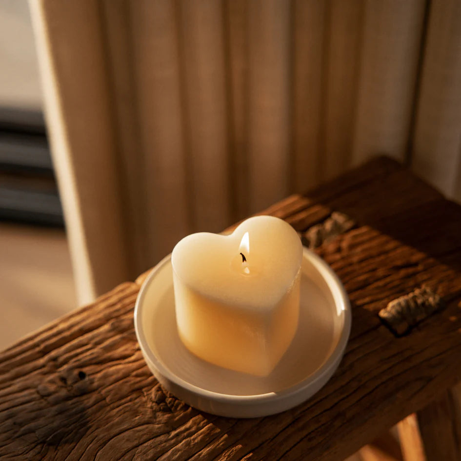 St Eval Unfragranced Mini Heart Candle