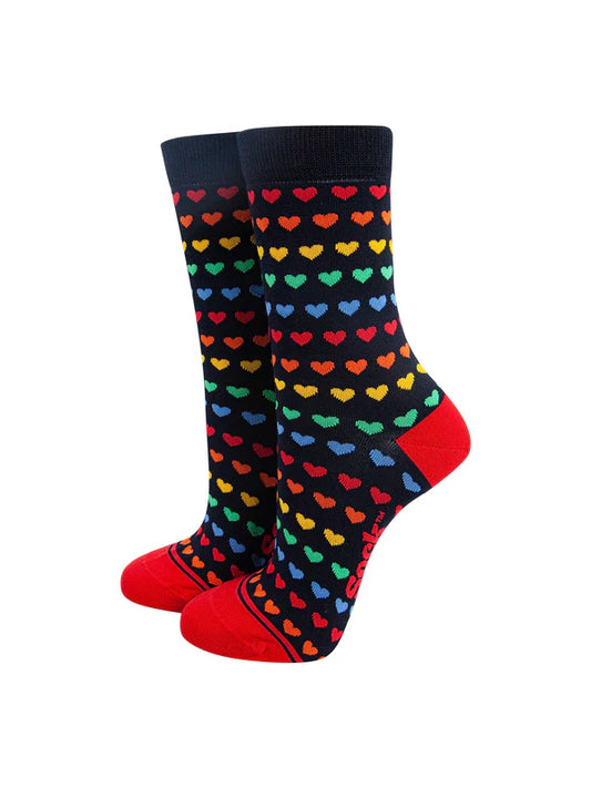 Rainbow Love Heart Bamboo Socks