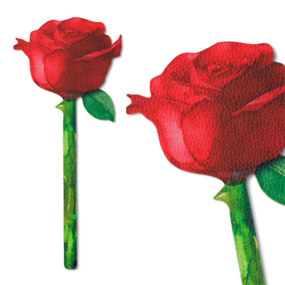 Rose Faux Leather Flower Bookmark