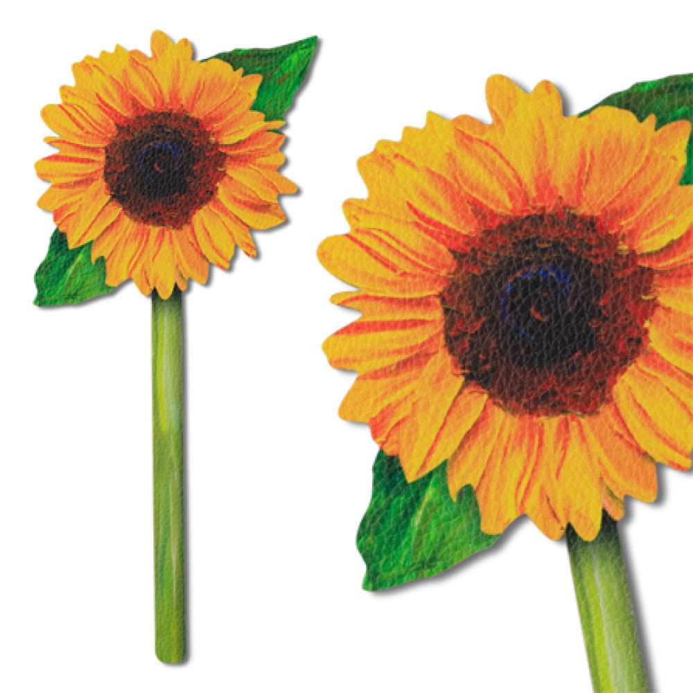Sunflower Faux Leather Flower Bookmark