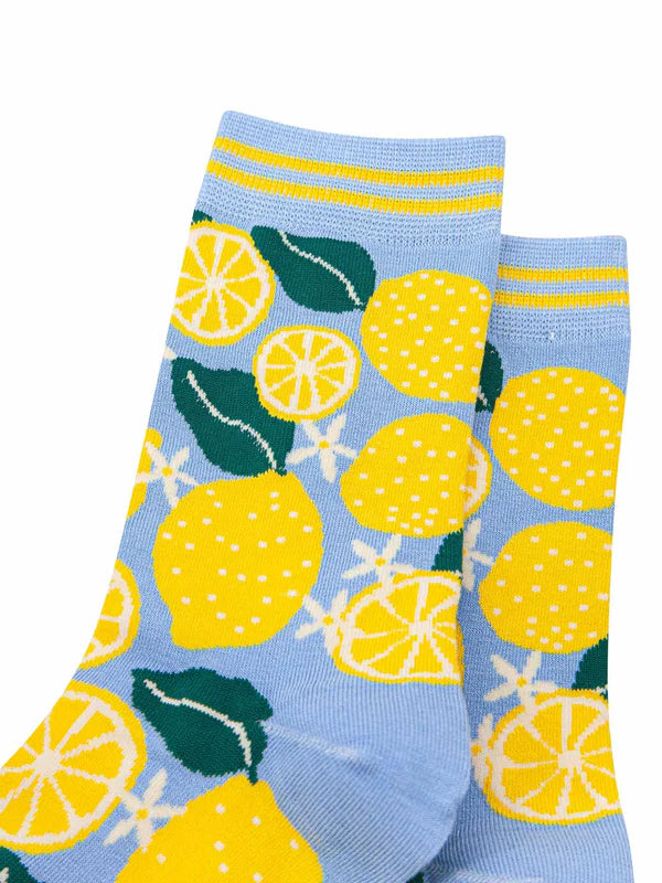 Lemon Tree Bamboo Socks in Blue