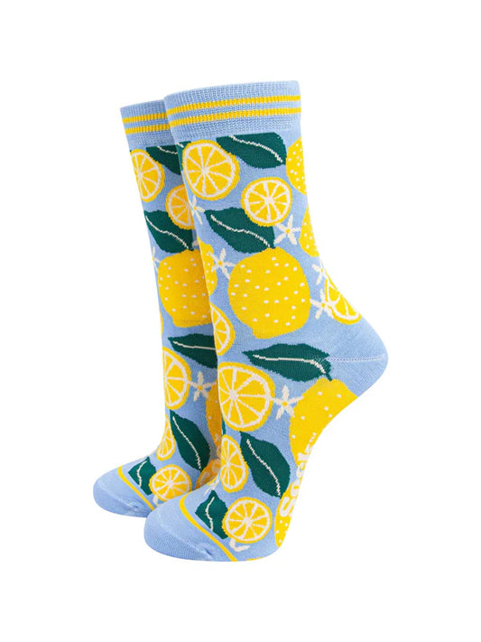 Lemon Tree Bamboo Socks in Blue