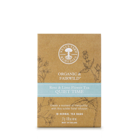 Quiet Time Tea with Rose & Lime flower  produced by Neal's Yard Remedies - 18 organic tea bags