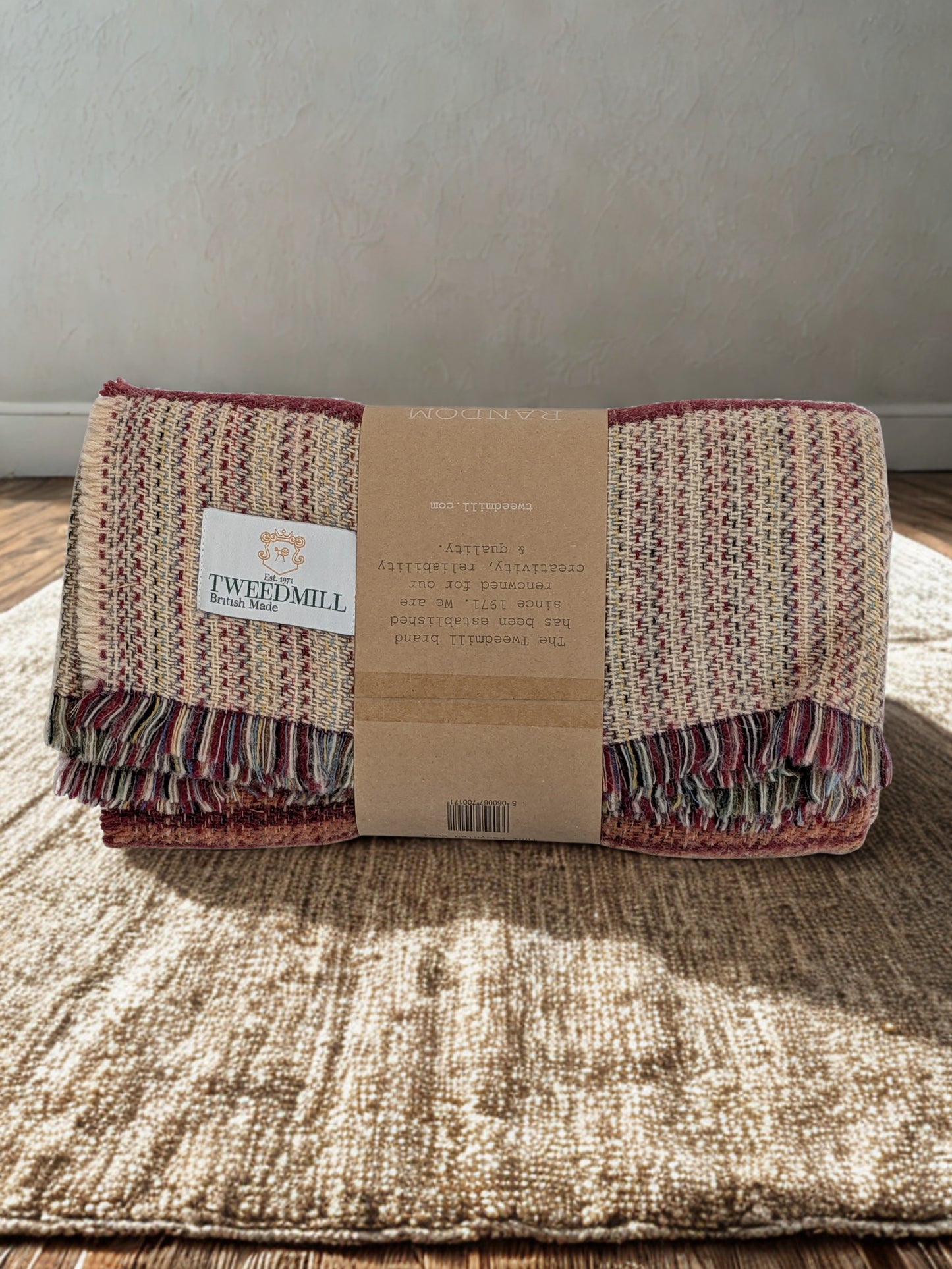 Tweedmill Recycled Rug 120x150cms - Claret and Cream Mix