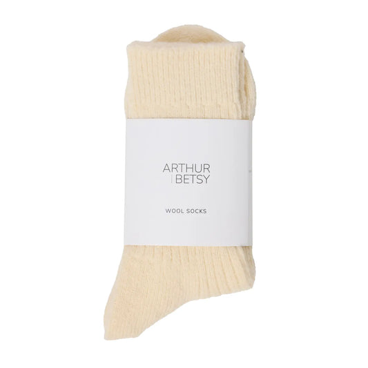 Cream Wool Blend Socks