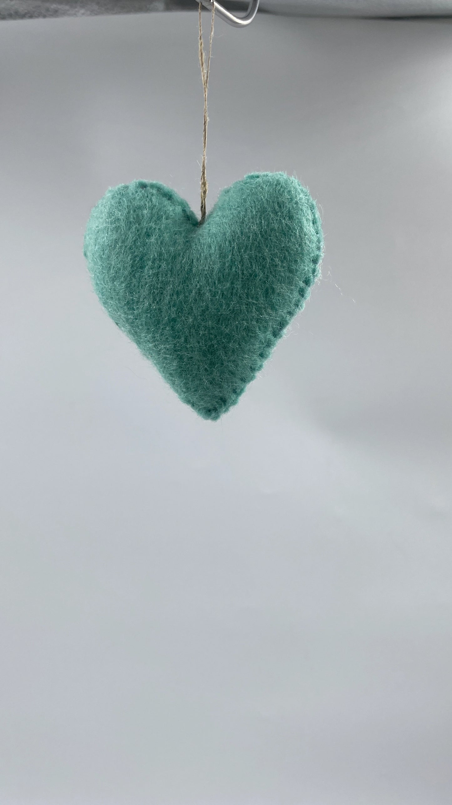Handmade Light Aqua Blue Felt Heart
