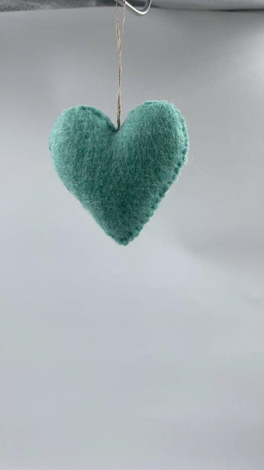 Handmade Light Aqua Blue Felt Heart